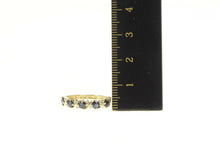 Load image into Gallery viewer, 10K Sapphire Diamond Wavy Pattern Wedding Band Ring Yellow Gold