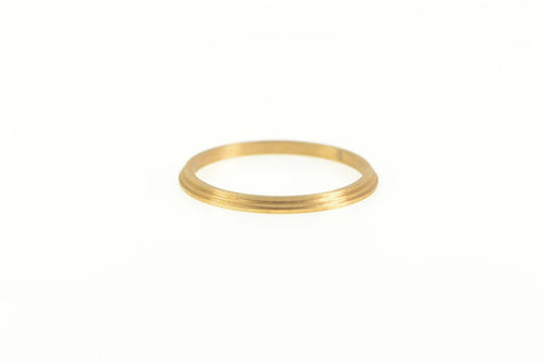 14K 1.3mm Grooved Vintage NOS 1950's Band Ring Yellow Gold