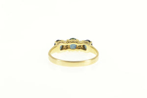 14K Natural Sapphire Diamond Accent Engagement Ring Yellow Gold