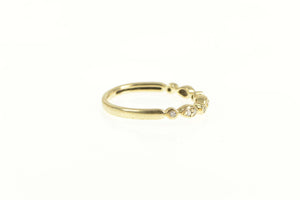 10K Diamond Scalloped Classic Wedding Band Ring Yellow Gold