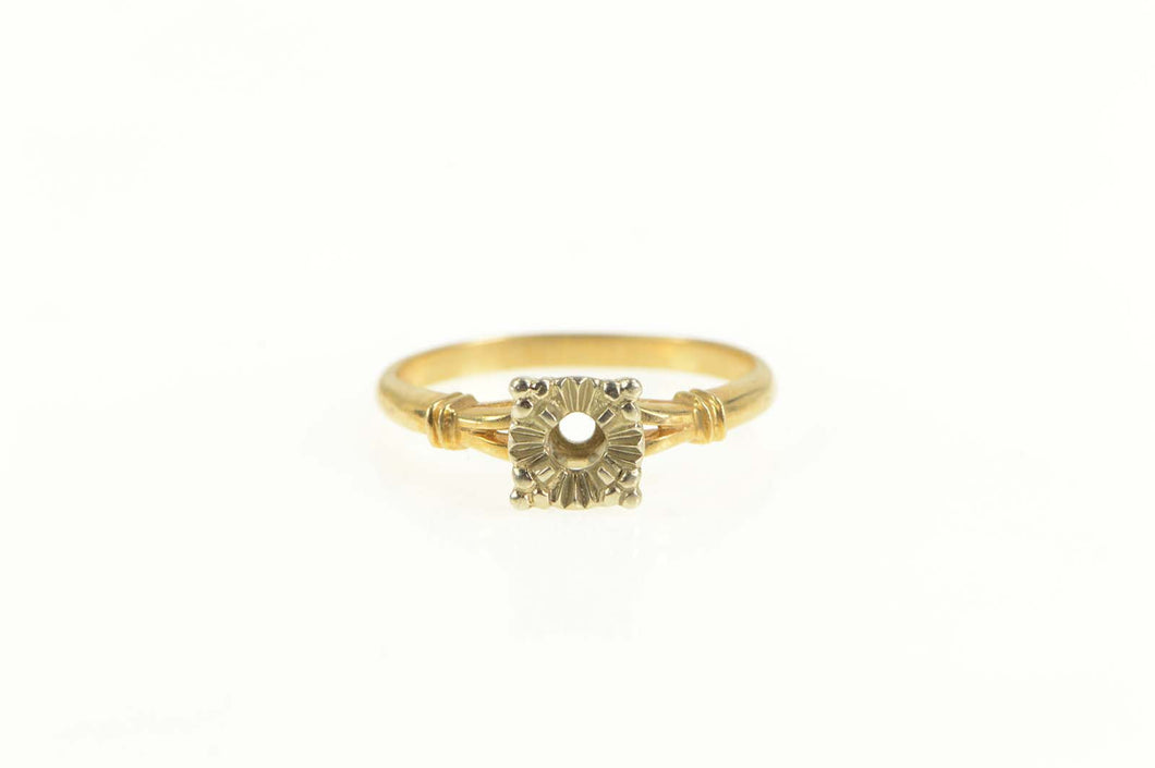 14K Vintage NOS 1950's 2.75mm Engagement Setting Ring Yellow Gold