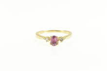 Load image into Gallery viewer, 14K Pink Sapphire Diamond Ornate Engagement Ring Yellow Gold