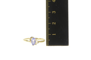 10K Pear Tanzanite Diamond Accent Engagement Ring Yellow Gold