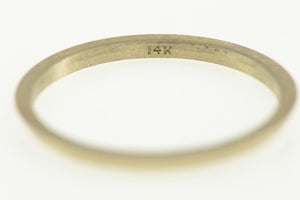 14K 1950's Vintage NOS Grooved 1.3mm Band Ring White Gold