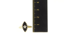 Load image into Gallery viewer, 10K Marquise Black Onyx Diamond Star Ornate Ring Yellow Gold