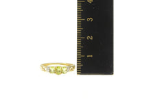 Load image into Gallery viewer, 10K Peridot Three Stone Diamond Engagement Ring Yellow Gold