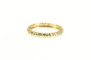 14K Dot Pattern Diamond Stackable Wedding Band Ring Yellow Gold