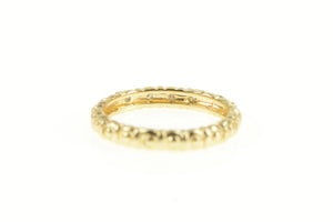 14K Dot Pattern Diamond Stackable Wedding Band Ring Yellow Gold