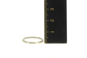 14K 1950's Vintage NOS 1.3mm Grooved Band Ring White Gold