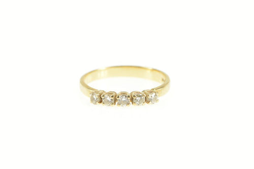 14K 0.25 Ctw Diamond Classic Wedding Band Ring Yellow Gold