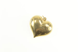 14K Puffy Rounded Heart Love Symbol Romantic Pendant Yellow Gold