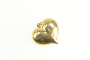 14K Puffy Rounded Heart Love Symbol Romantic Pendant Yellow Gold