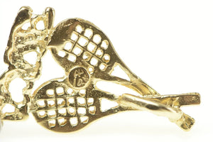 14K Love Crossed Tennis Rackets Racquet Sports Charm/Pendant Yellow Gold