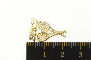 14K Love Crossed Tennis Rackets Racquet Sports Charm/Pendant Yellow Gold