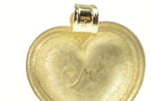 Load image into Gallery viewer, 10K Rounded Heart Etched Vine Pattern Love Pendant Yellow Gold