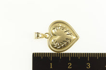 Load image into Gallery viewer, 10K Rounded Heart Etched Vine Pattern Love Pendant Yellow Gold