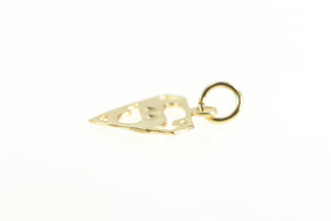14K S Superman Diamond Cut Super S Letter Charm/Pendant Yellow Gold