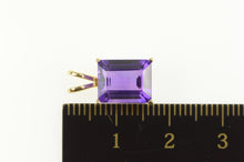 Load image into Gallery viewer, 14K Emerald Cut Amethyst Solitaire Pendant Yellow Gold