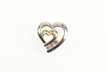 Load image into Gallery viewer, 10K Two Tone Diamond Heart Love Symbol Pendant White Gold