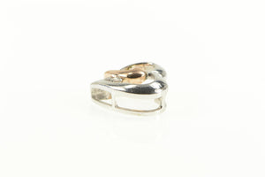 10K Two Tone Diamond Heart Love Symbol Pendant White Gold