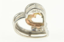 Load image into Gallery viewer, 10K Two Tone Diamond Heart Love Symbol Pendant White Gold