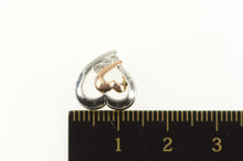 Load image into Gallery viewer, 10K Two Tone Diamond Heart Love Symbol Pendant White Gold