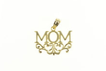 Load image into Gallery viewer, 14K Mom Mother&#39;s Day Ornate Scroll Filigree Charm/Pendant Yellow Gold