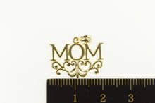 Load image into Gallery viewer, 14K Mom Mother&#39;s Day Ornate Scroll Filigree Charm/Pendant Yellow Gold
