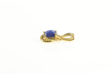 Load image into Gallery viewer, 14K Oval Retro Syn. Blue Star Sapphire Pendant Yellow Gold