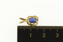 Load image into Gallery viewer, 14K Oval Retro Syn. Blue Star Sapphire Pendant Yellow Gold