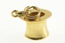 Load image into Gallery viewer, 18K 3D Victorian Dress Squire Top Hat Charm/Pendant Yellow Gold