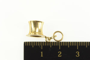 18K 3D Victorian Dress Squire Top Hat Charm/Pendant Yellow Gold