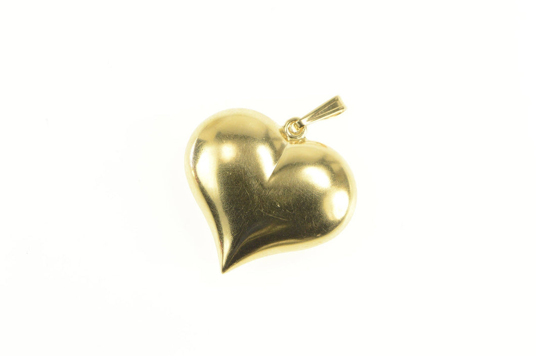 14K Classic Puffy Heart Love Symbol Valentine Charm/Pendant Yellow Gold