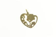 Load image into Gallery viewer, 14K Mother Rose Flower Mother&#39;s Day Heart Love Charm/Pendant Yellow Gold