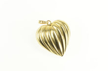 Load image into Gallery viewer, 14K Scalloped Puffy Heart Love Symbol Pendant Yellow Gold