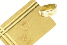 Load image into Gallery viewer, 18K GM Monogram Etched Square Retro Charm/Pendant Yellow Gold