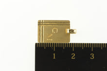 Load image into Gallery viewer, 18K GM Monogram Etched Square Retro Charm/Pendant Yellow Gold