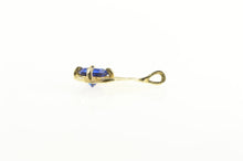 Load image into Gallery viewer, 14K Round Retro Blue Spinel Classic Statement Pendant Yellow Gold