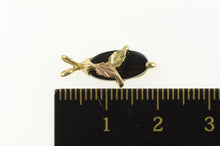 Load image into Gallery viewer, 10K Marquise Black Hills Leaf Onyx Classic Pendant Yellow Gold