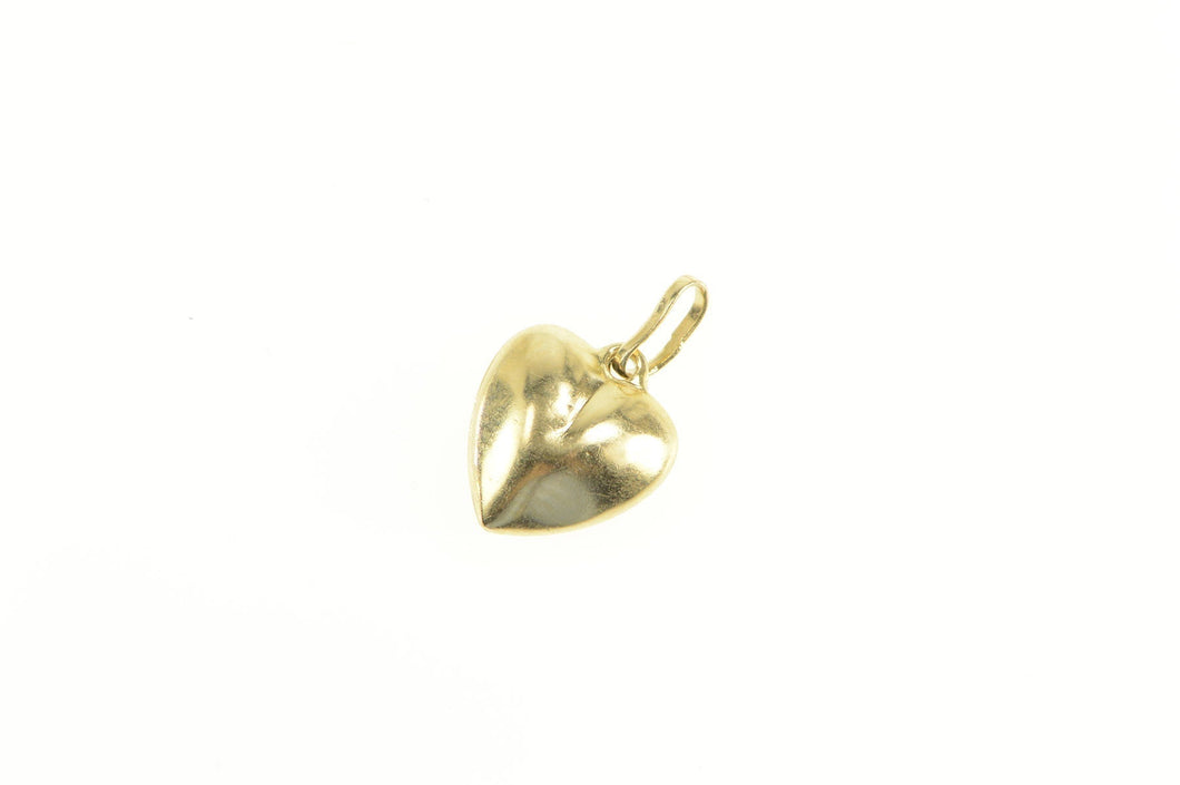 14K Heart Puffy Love Symbol Valentine Romantic Charm/Pendant Yellow Gold