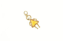 Load image into Gallery viewer, 14K November Birthstone Baby Girl Syn. Citrine Charm/Pendant Yellow Gold