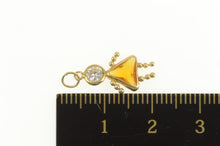 Load image into Gallery viewer, 14K November Birthstone Baby Girl Syn. Citrine Charm/Pendant Yellow Gold