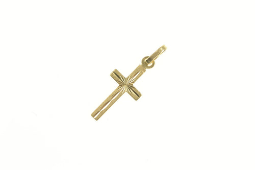 14K Christian Simple Cross Faith Symbol Charm/Pendant Yellow Gold