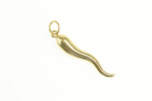 14K Traditional Italian Horn Protection Symbol Charm/Pendant Yellow Gold