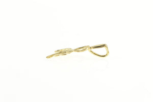 14K Diamond Cut Clover Shamrock Good Luck Charm/Pendant Yellow Gold