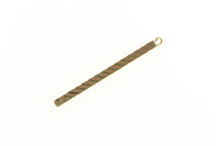 Load image into Gallery viewer, 14K Grooved Design Squared Statement Bar Charm/Pendant Yellow Gold