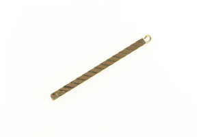 14K Grooved Design Squared Statement Bar Charm/Pendant Yellow Gold