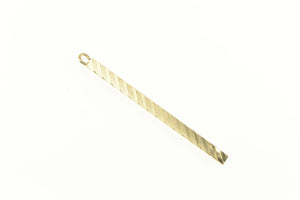 14K Grooved Design Squared Statement Bar Charm/Pendant Yellow Gold