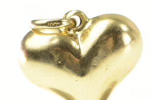 14K Classic Heart Rounded Puffy Love Symbol Charm/Pendant Yellow Gold