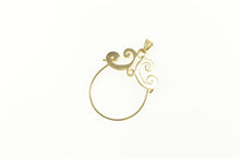 Load image into Gallery viewer, 14K Scroll Swirl Design Charm Holder Loop Pendant Yellow Gold